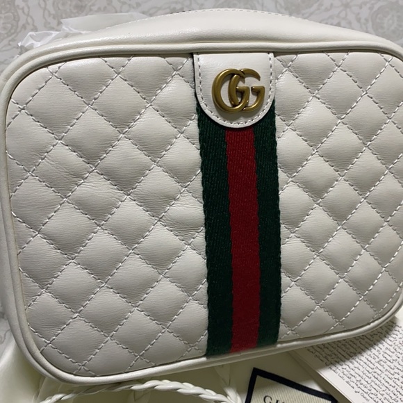WHITE GG MINI QUILTED LEATHER CROSSBODY - Picture 2 of 9